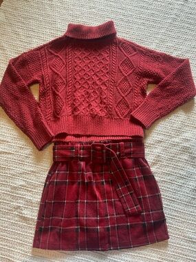 abercrombie kids red turtleneck matching set